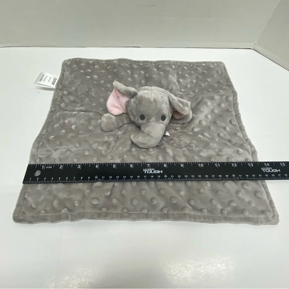 Elephant Lovey Security Blanket Crevent Gray Minky Dots Baby Plush Stuffed Toy
